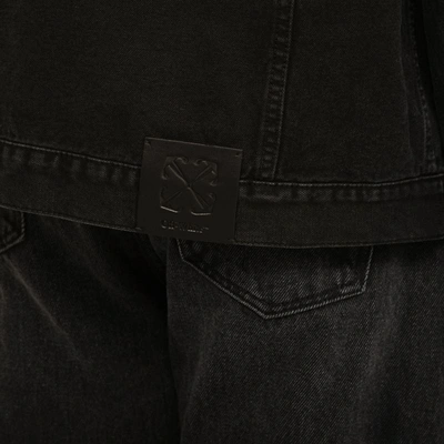 Shop Off-white ™ Denim Jacket With Logo In Black