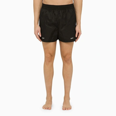 Shop Off-white ™ Swim Shorts With Logo Off In Black