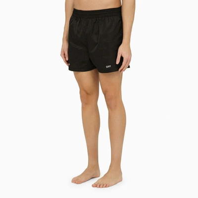Shop Off-white ™ Swim Shorts With Logo Off In Black