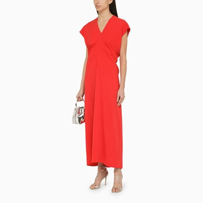 Shop P.a.r.o.s.h . Crêpe Long Dress In Red