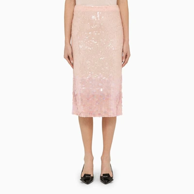 Shop P.a.r.o.s.h . Sequin Pencil Skirt In Pink