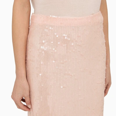 Shop P.a.r.o.s.h . Sequin Pencil Skirt In Pink