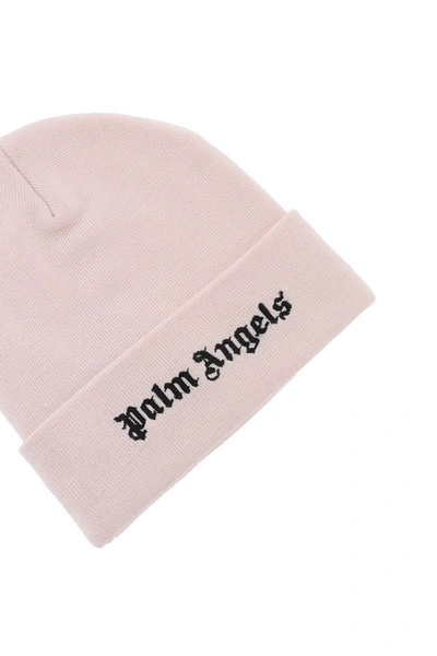 Shop Palm Angels Beanie With Logo In Pink