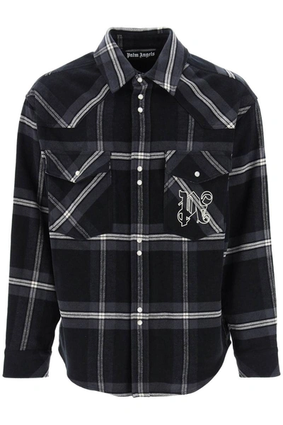 Shop Palm Angels Check Flannel Overshirt In Multicolor
