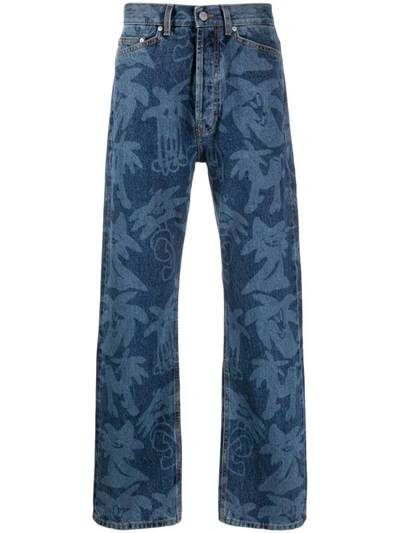 Shop Palm Angels Jeans In Blu Light