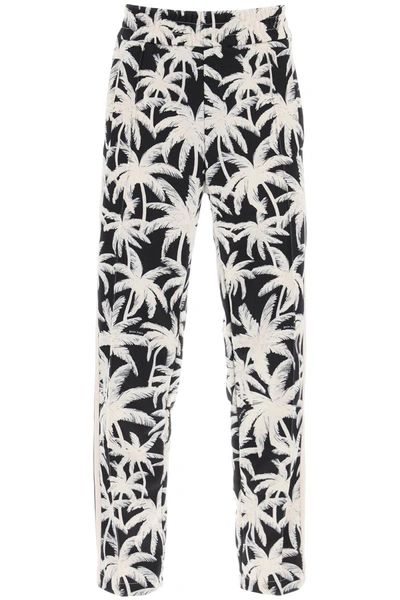 Shop Palm Angels Joggers With Palms Print In Multicolor
