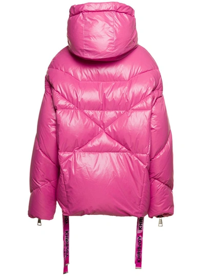 Shop Khrisjoy Pink 'puff Khris Iconic' Oversized Down Jacket With Hood In Polyester Woman
