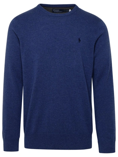 Shop Polo Ralph Lauren Navy Wool Sweater
