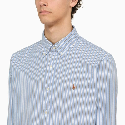 Shop Polo Ralph Lauren Striped Oxford Shirt In Blue
