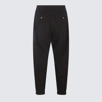 Rick Owens Black Drop-crotched Track Pants With Drawstring In Stretch Cotton Man In Black