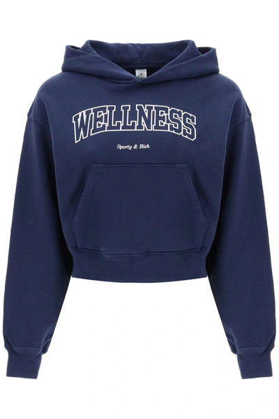 Shop Sporty And Rich Sporty Rich Wellness Cropped Hoodie In Blue