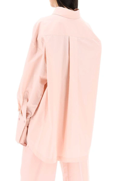 Shop Attico The  Diana Oversized Asymmetric Shirt In Pink