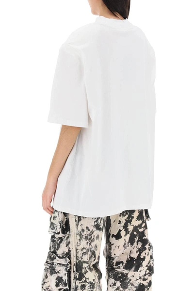 Shop Attico The  Kilie Oversized T-shirt With Padded Shoulders In White