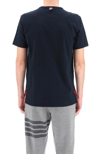 Shop Thom Browne T-shirt With Chest Pocket In Blue