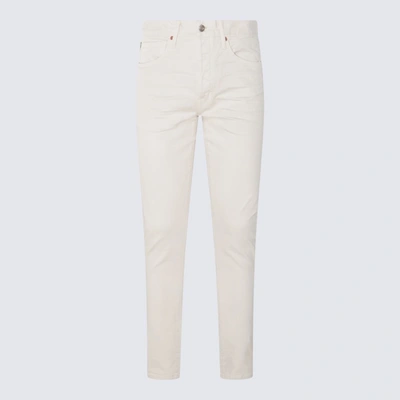 Shop Tom Ford White Denim Stretch Jeans