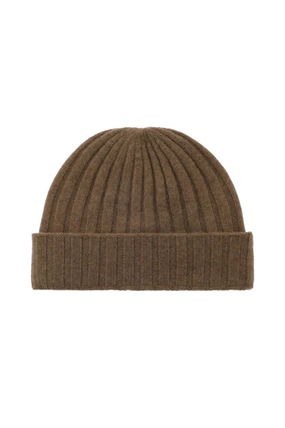 Shop Totême Toteme Cashmere Knit Beanie Hat In Brown