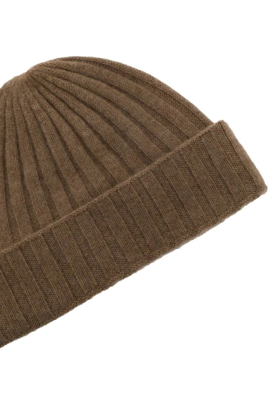 Shop Totême Toteme Cashmere Knit Beanie Hat In Brown