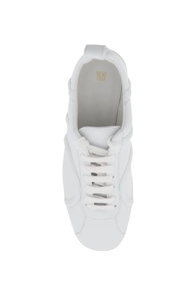 Shop Totême Toteme Leather Sneakers In White