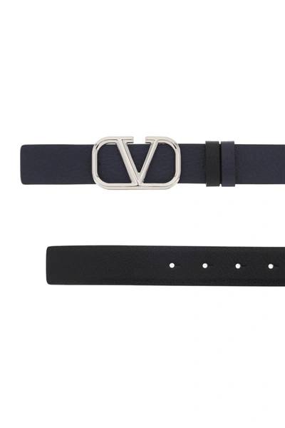 Shop Valentino Garavani Leather Vlogo Signature Reversible Belt In Multicolor