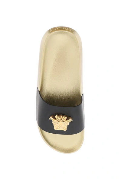 Shop Versace 'la Medusa' Slides In Multicolor