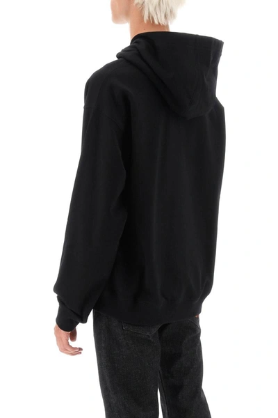 Shop Versace Barocco Silhouette Hoodie In Black