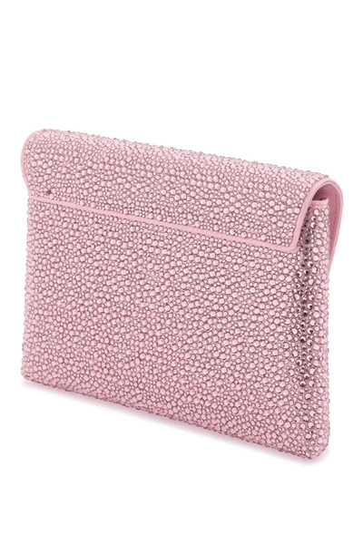 Shop Versace La Medusa Envelope Clutch With Crystals In Pink