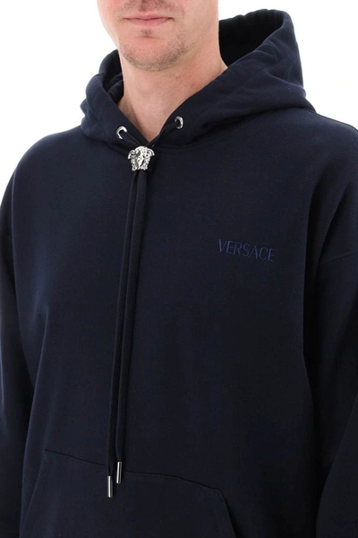 Shop Versace La Medusa Hoodie In Blue