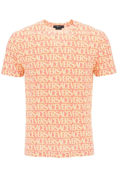 Shop Versace Allover T-shirt In Multicolor