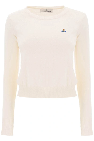 Shop Vivienne Westwood Embroidered Logo Pullover In White