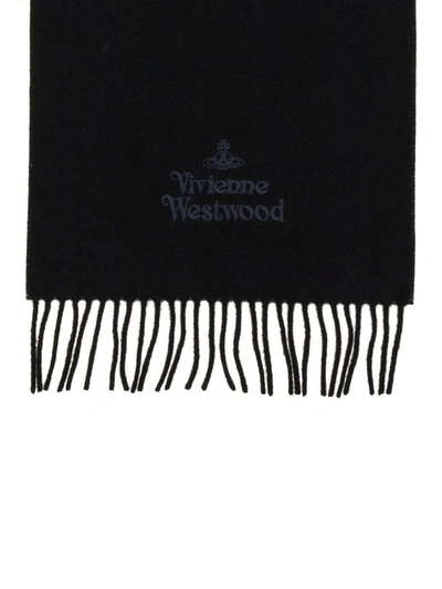 Shop Vivienne Westwood Scarf With Logo Unisex In Black