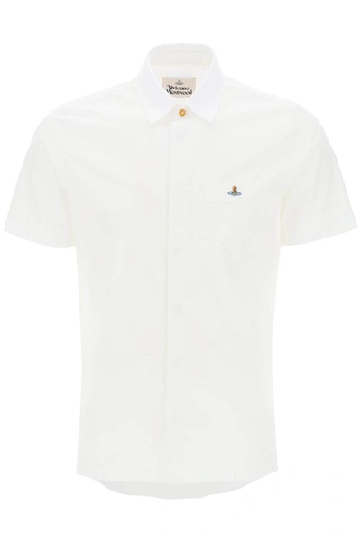 Shop Vivienne Westwood Slim Fit Short Sleeve Shirt In White