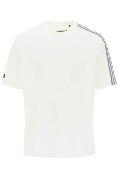 Shop Y-3 3-stripes Crew-neck T-shirt In White