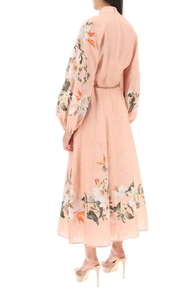 Shop Zimmermann Lexi Billow Long Shirt Dress In Pink
