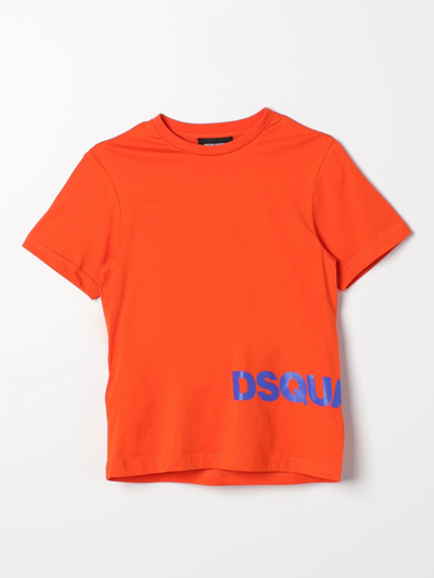 Shop Dsquared2 Junior T-shirt  Kids Color Orange