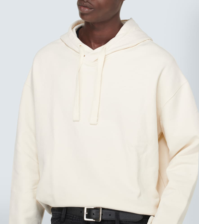 Shop Lemaire Cotton And Linen Hoodie In Beige