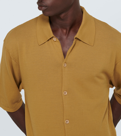 Shop Lemaire Cotton Polo Shirt In Yellow