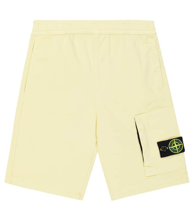 Shop Stone Island Junior Cotton Shorts In Beige
