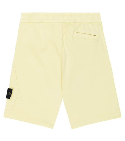 Shop Stone Island Junior Cotton Shorts In Beige