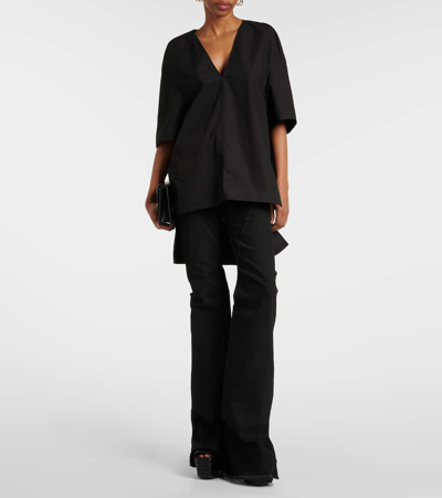 Rick Owens Oversized Cotton Top In Black