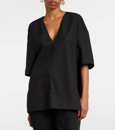 Shop Rick Owens Oversized Cotton Top In Black