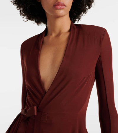 Rick Owens Hollywood Cupro-blend Wrap Jacket In Brown