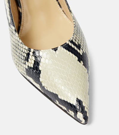 Khaite River Python-effect Leather Slingback Pumps In Beige
