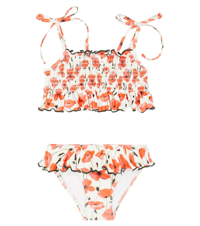 Shop Suncracy Valencia Smocked Floral Bikini In Multicoloured