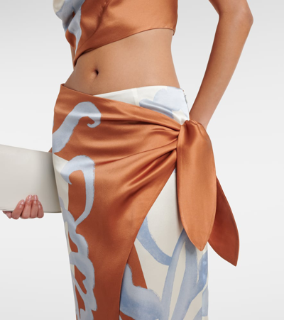 Shop Sir Sorrento Printed Silk Wrap Skirt In Multicoloured
