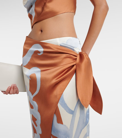 Sir Sorrento Printed Silk Wrap Skirt In Multicoloured