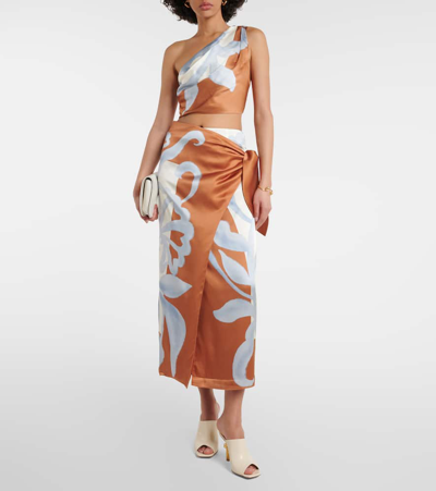 Sir Sorrento Printed Silk Wrap Skirt In Multicoloured