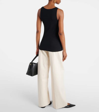 Totême Black Crewneck Tank Top In 001 Black