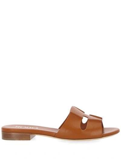 Shop Rodo Sandals In Leather Brown