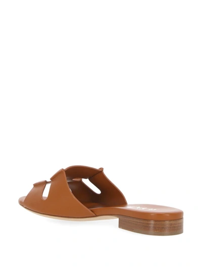 Shop Rodo Sandals In Leather Brown