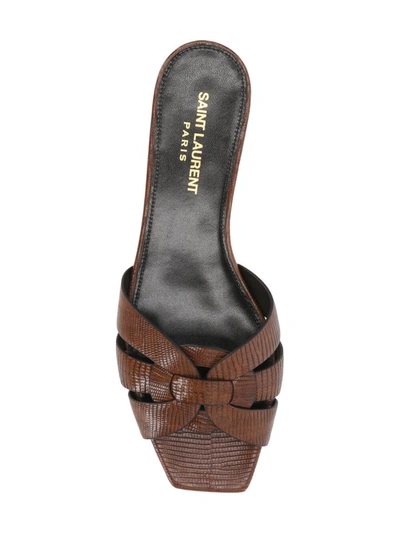 Shop Saint Laurent Sandals In Almond Brown